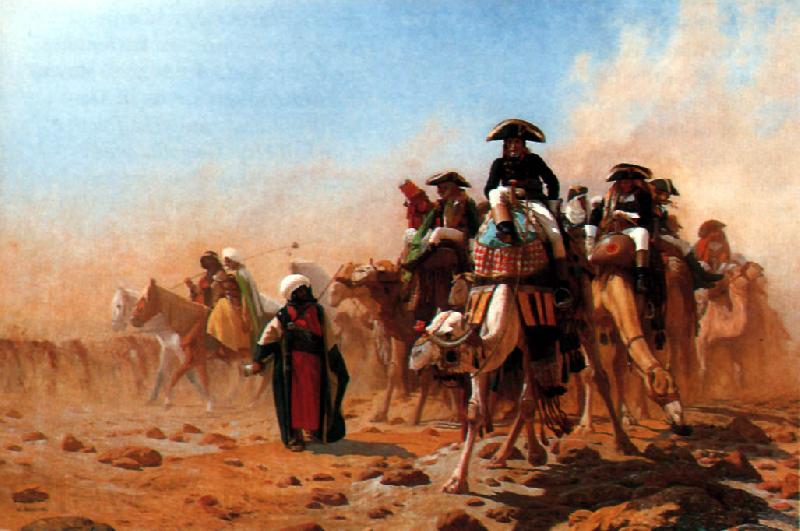 Jean Leon Gerome Napoleon and his General Staff in Egypt